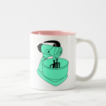Vintage Green Sunbeam Mixmaster Coffee Mugs