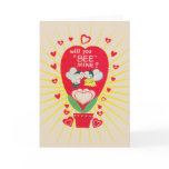 Vintage Greeting Card Valentine will you Bee mine