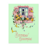 Vintage Greetings Birthday Postcard