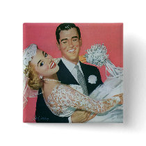 Vintage Groom Carrying Bride; the Newlyweds