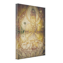 Vintage Grunge Buddha Gallery Wrapped Canvas