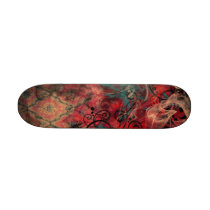 vintage grunge design with red black and turquoise skateboard deck