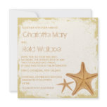Vintage Grunge Starfish wedding invitaton invitations