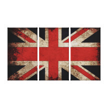 Vintage Grunge UK Flag Stretched Canvas Print