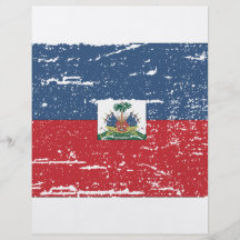 Vintage Haiti Flag Personalized Flyer