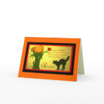Vintage Halloween card Pumpkin Spell
