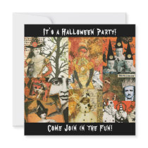 Vintage Halloween Collage Announcement