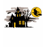 Vintage Halloween Flying over Haunted House t-shirts