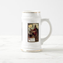 Vintage Halloween Fortune Teller Mugs, Steins
