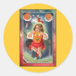 Vintage - Halloween Girl with Mask Sticker