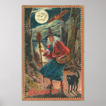 Vintage Halloween Greeting Cards Classic Posters