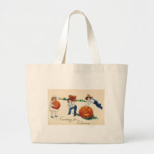Vintage Halloween Greeting Cards Classic Posters Canvas Bag