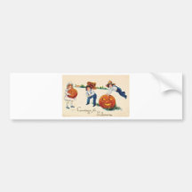Vintage Halloween Greeting Cards Classic Posters Bumper Sticker