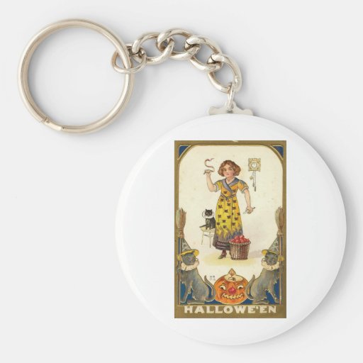 Vintage Halloween Greeting Cards Classic Posters Key Chains