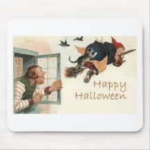 Vintage Halloween Greeting Cards Classic Posters Mouse Pad