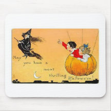 Vintage Halloween Greeting Cards Classic Posters Mouse Mats
