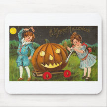 Vintage Halloween Greeting Cards Classic Posters Mouse Mat