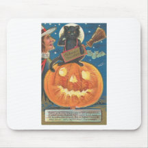 Vintage Halloween Greeting Cards Classic Posters Mousemat