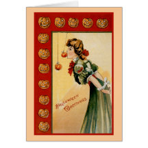 "Vintage Halloween Greetings" Greeting Card