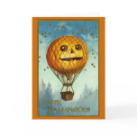 Vintage Halloween Hot Air Balloon Card
