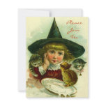 Vintage Halloween Invitation ~ Witch in Her Hat