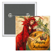 Vintage Halloween Pinback Buttons