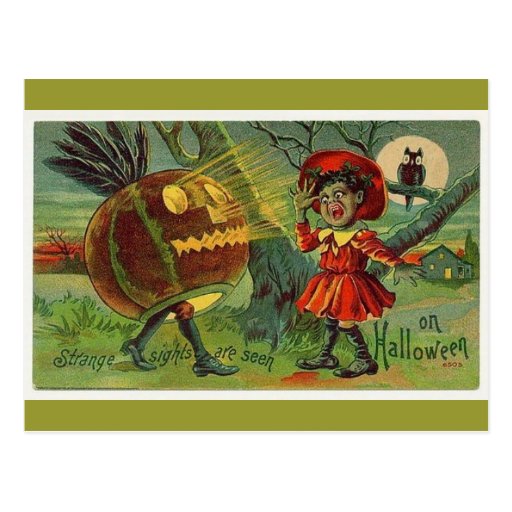 vintage-halloween-scared-girl-owl-pumpkin-card postcards