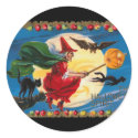 Vintage Halloween Spirit Witch Sticker