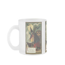 Vintage Halloween Witch Stirring Magic Cauldron Mugs