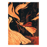 Vintage Halloween Witch with Fire and Flames Personalized Invitations