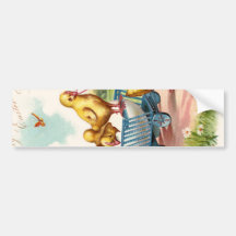 Vintage Happy Easter Designs Bumper Stickers