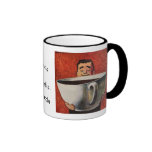 Vintage Happy Man Drinking Giant Cup of Coffee Coffee Mugs