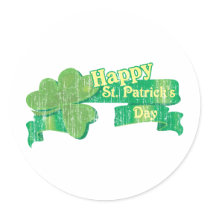 Vintage Happy St. Patrick's Day stickers