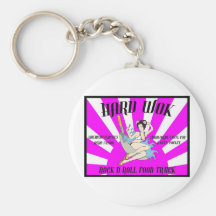 Vintage Hard Wok Cafe Sign Key Chains
