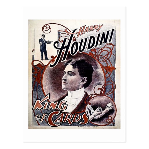 Vintage Harry Houdini King of Cards Advertisement Post Cards