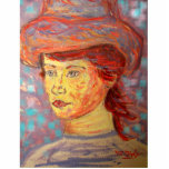 vintage hat girl photo sculptures