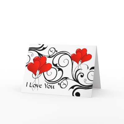 Vintage heart-ballons - Customised Greeting Card by myhome71