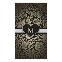 vintage heart monogram business cards