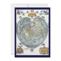 Vintage Heart Shaped Antique World Map Peter Apian