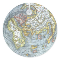 Vintage Heart Shaped Antique World Map Peter Apian