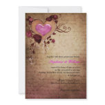 Vintage Heart with Roses Wedding Invitation