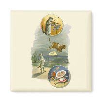 Vintage Hey Diddle Diddle Cat, Fiddle, Cow, Moon Fridge Magnet