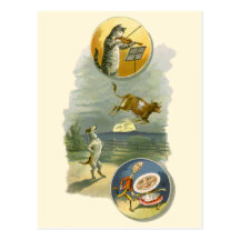 Vintage Hey Diddle Diddle Cat, Fiddle, Cow, Moon Post Cards