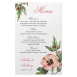 Vintage Hibiscus Floral Wedding Wedding Menu Card flyers
