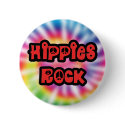 Vintage Hippies Rock Tie Dye Button
