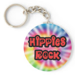Vintage Hippies Rock Tie Dye Keychain