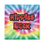 Vintage Hippies Rock Tie Dye Magnet