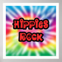 Vintage Hippies Rock Tie Dye Poster posters