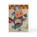 Vintage Hippo Birthday Cards