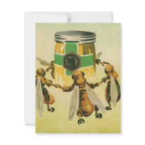 Vintage Honey Bees Dancing Personalized Announcement